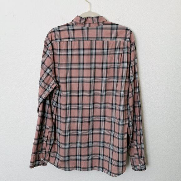 [J. Crew] Pink Plaid Print Slim Fit Flex Washed Button Down Shirt Cotton Size XL - Picture 2 of 11